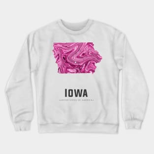 Iowa state map abstract pink Crewneck Sweatshirt